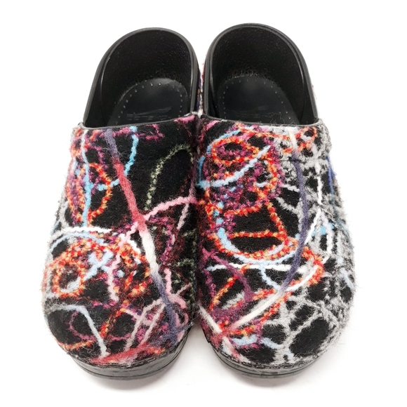 Dansko Confetti Scribble Felted Professional Clogs - Picture 6 of 14